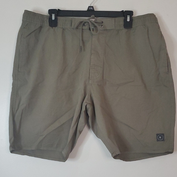 LinkSoul Tempus Fugit Green Cotton Mens Shorts Size XXL Tie Waist Chino - Picture 1 of 11